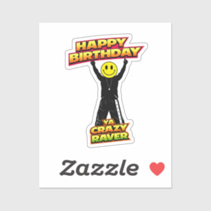 Pegatina Feliz Cumpleaños Viejo Raver Chiste Divertido