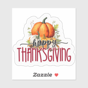 Pegatina Feliz Día de Acción de Gracias