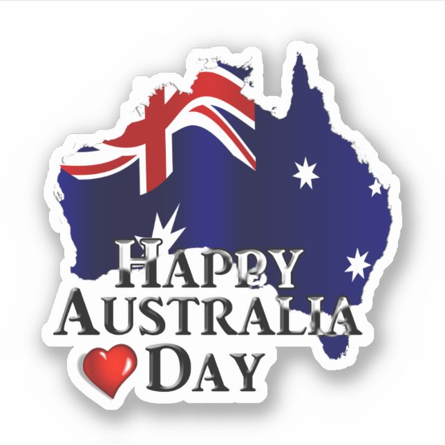 Pegatina Feliz Día de Australia (Anverso)