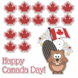 Pegatina Feliz Día de Canadá