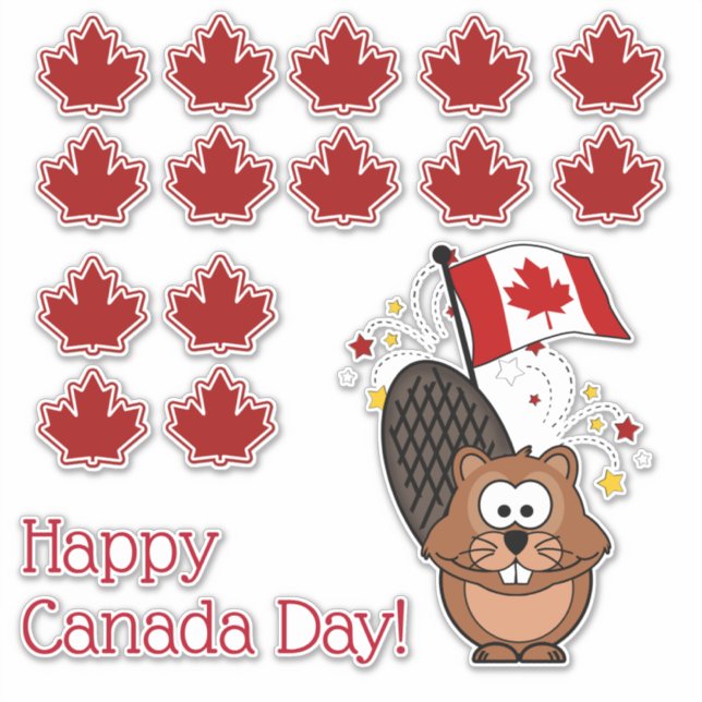 Pegatina Feliz Día de Canadá (Anverso)