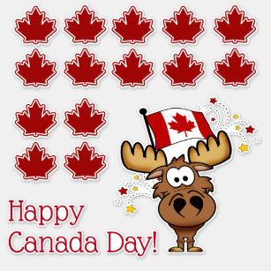 Pegatina Feliz Día de Canadá