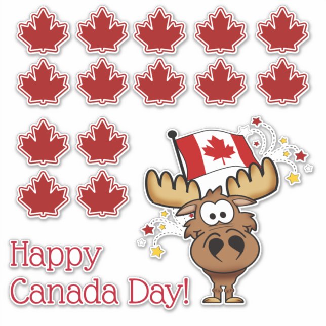Pegatina Feliz Día de Canadá (Anverso)