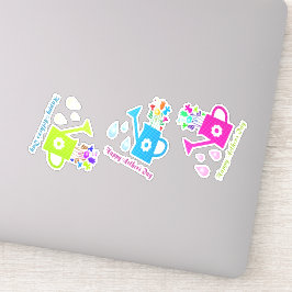 Pegatina Feliz día de la madre coloridas latas de agua