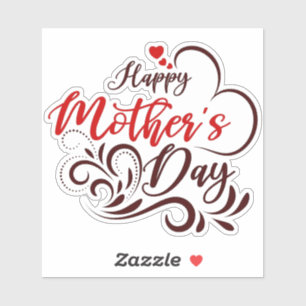 Pegatina Feliz Día de la Madre Elegante Diseño-23331