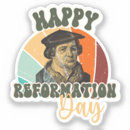 Pegatina Feliz Día de la Reforma Vintage Martin Luther
