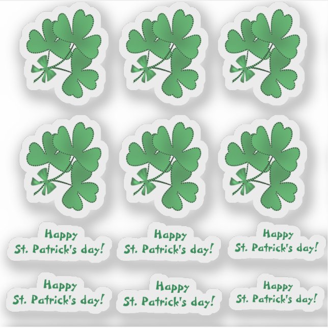 Pegatina ¡Feliz Día de San Patricio! (Anverso)