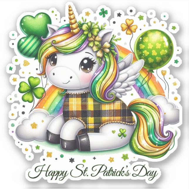 Pegatina Feliz Día de San Patricio Afortunado Sticker (Anverso)