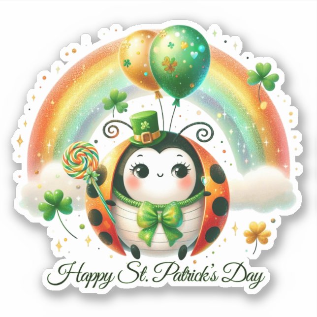 Pegatina Feliz día de San Patricio Lucky Sticker (Anverso)