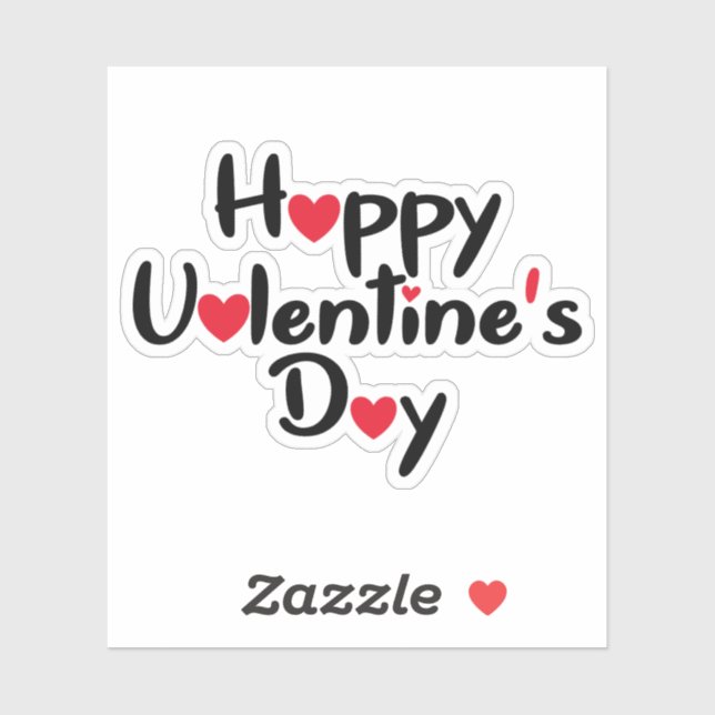 Pegatina Feliz día de San Valentín (Hoja)