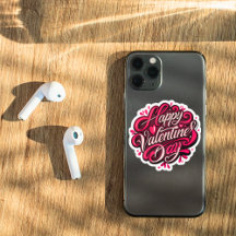 Feliz Día de San Valentín, diseño con letras de ma