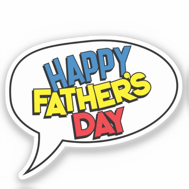 Pegatina FELIZ DÍA DEL PADRE: Personalizable Pop Art (Anverso)