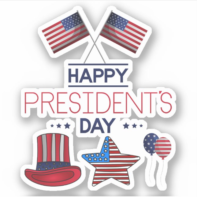 Pegatina Feliz Día del Presidente (Anverso)