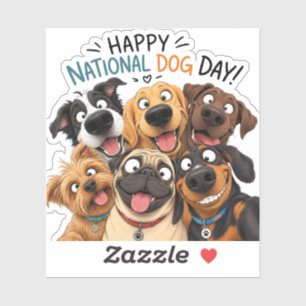 Pegatina Feliz Día Nacional del Perro Sticker Perro de Di