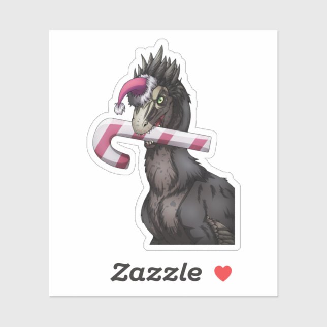 Pegatina Feliz Dinosaurio de Navidad (Hoja)