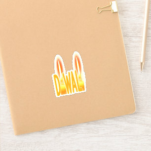 Pegatina Feliz Diwali alumbra velas tipográficas