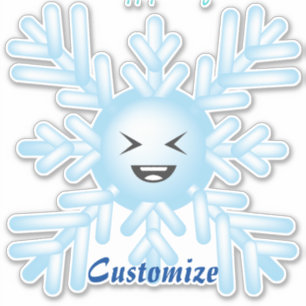 Pegatina Feliz Emoticon de Snowflake Thunder_Cove