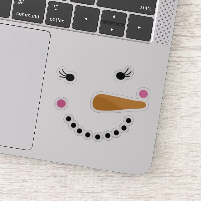 Pegatina Feliz feriado de navidades de Snowman Face (Detalle)