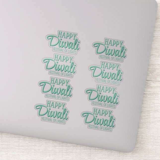 Pegatina Feliz Festival Diwali de Luces Aqua Deepavali (Detalle)
