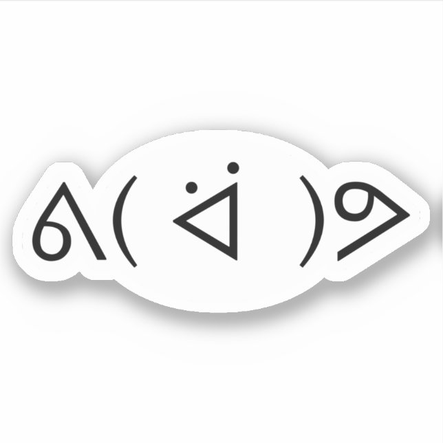 Pegatina Feliz Gary ᕕ( ᐛ )ᕗ Meme Emoticon Emoji Textos Art  (Anverso)