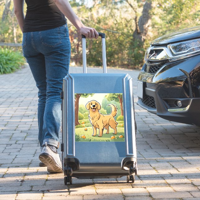 Pegatina Feliz Golden Retriever (Maleta Insitu)