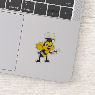 Pegatina Feliz graduación de abejas personalizados