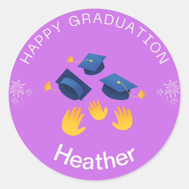 Pegatina - Feliz Graduación Personalizada - Añadir (Anverso)