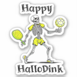 Pegatina Feliz Hallodink | Halloween y Pickleball Pun