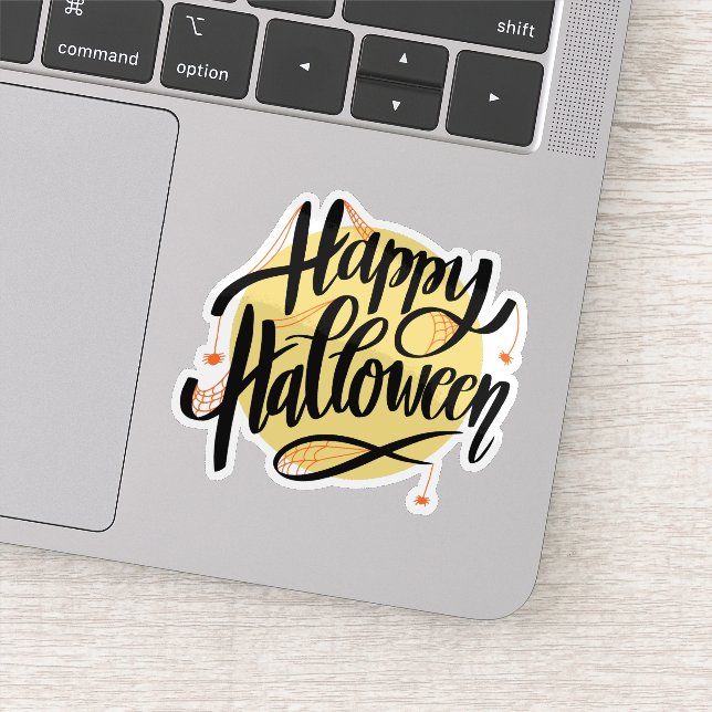 Pegatina Feliz Halloween arañas web sticker  (Detalle)