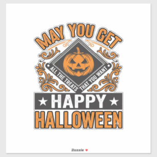 Pegatina Feliz Halloween Calabaza Regalos Vintage