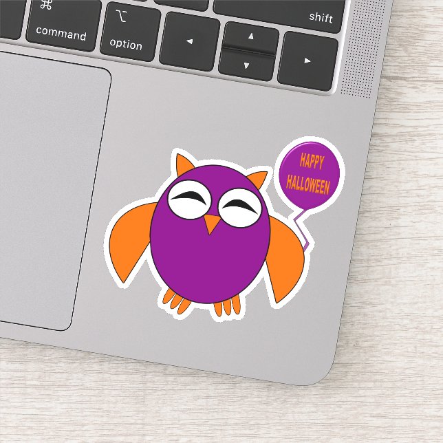 Pegatina Feliz Halloween Fiesta Owl Shaped (Detalle)