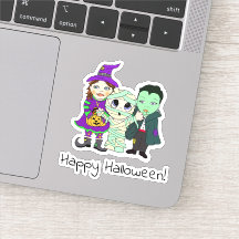 Feliz Halloween, momia, vampiros y niños brujos