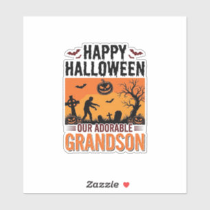 Pegatina Feliz Halloween Nieto Camiseta Vintage Espeluznant