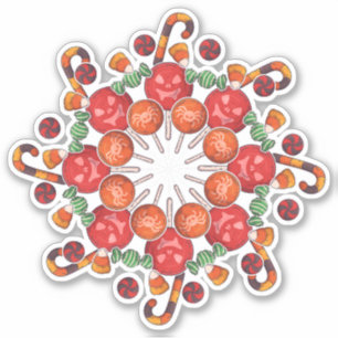 Pegatina Feliz Halloween   Truco o Truco Collage de Dulces