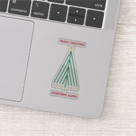 Pegatina Feliz Hanukkah, Feliz Navidad
