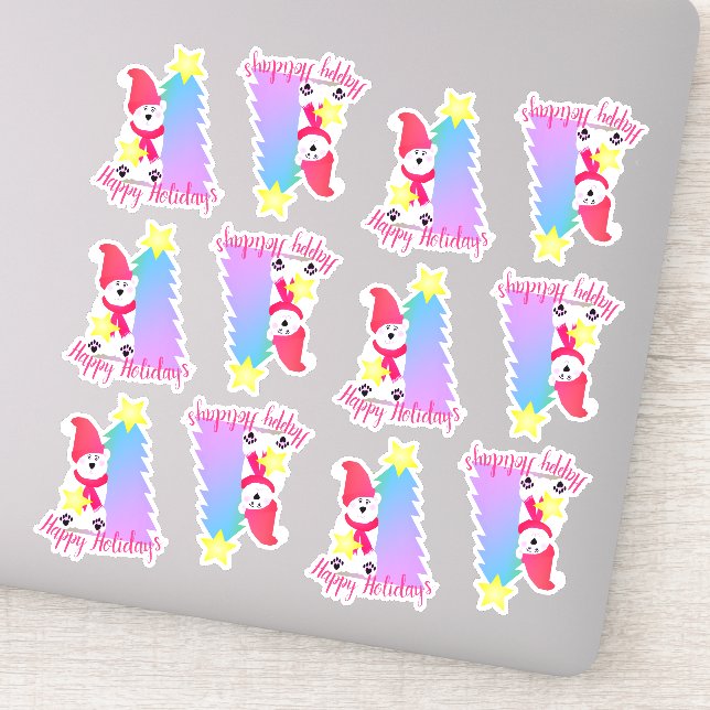 Pegatina Feliz Holiday Designer Polar-oso Sticky (Detalle)