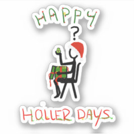 Pegatina Feliz Hollerdays 6 - regalo de Navidades aguacate.
