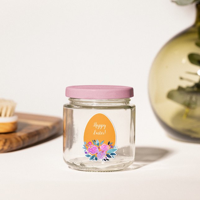 Pegatina Feliz Huevo floral de la acuarela de Pascua (Subido por el creador)