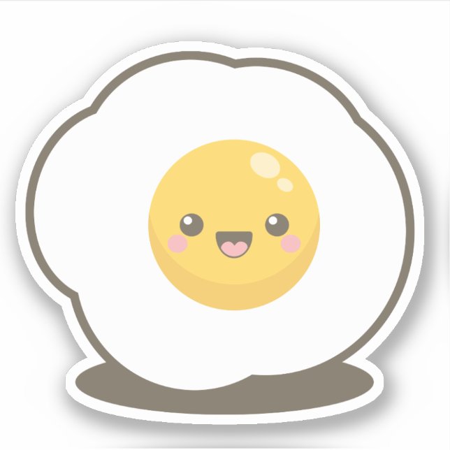 Pegatina Feliz Kawaii Fried Egg (Anverso)