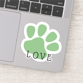 Pegatina Feliz Mascota Paw Love Green