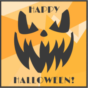 Pegatina Feliz Naranja de Halloween Black Jack o' Lantern