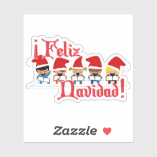 Pegatina Feliz Navidad Caroling para niños Navidades