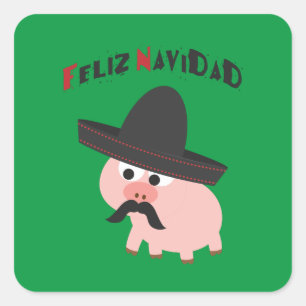 Pegatina ¡Feliz Navidad! Cerdo