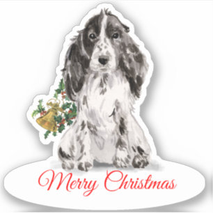Pegatina Feliz Navidad Cocker Spaniel CustomCut Vinyl