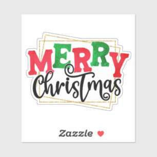 Pegatina Feliz Navidad con marco de diseño-80716