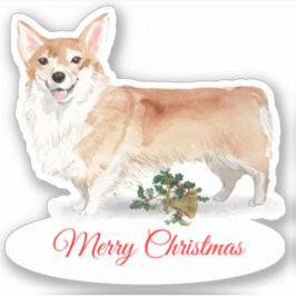 Pegatina Feliz Navidad Corgi Personalizado-Cut Vinyl