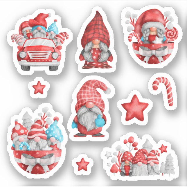 Pegatina Feliz Navidad Cúpula para niños Rojo Azul (Anverso)