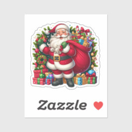 Pegatina Feliz Navidad de Papá Noel