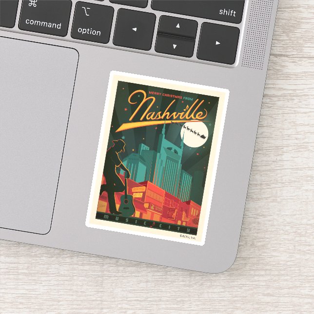Pegatina Feliz Navidad desde Nashville (Detalle)