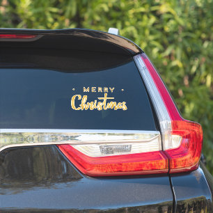 Pegatina Feliz Navidad dorado texto
